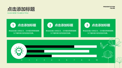 绿色小清新风格通用PPT演示模板