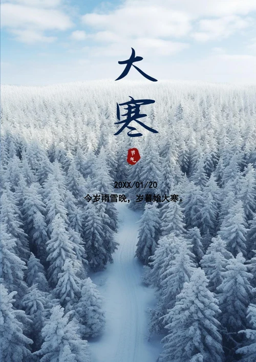 简约大寒节气海报