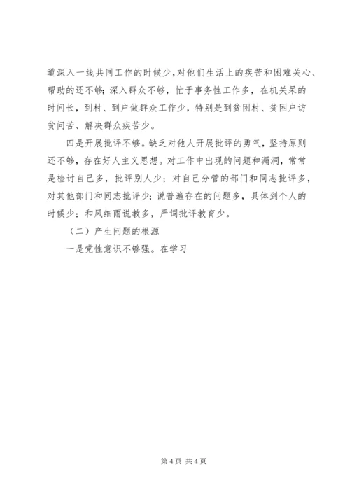 县政府党组民主生活会发言提纲 (3).docx