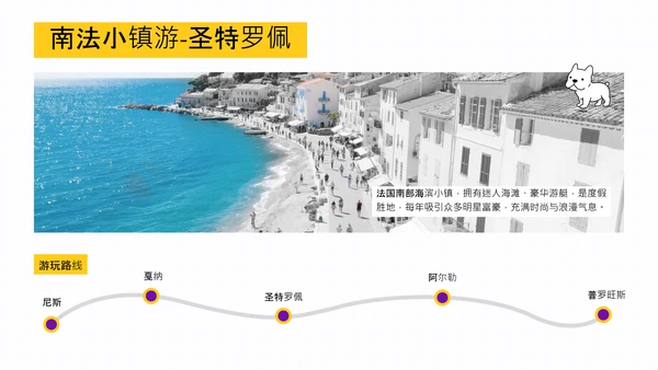 可爱简约时尚法国旅游攻略PPT模板