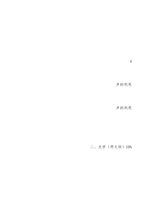 初中物理各章中考考点题型分值.docx