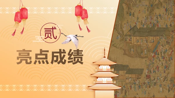 古风山水传统文化年终工作总结PPT模板