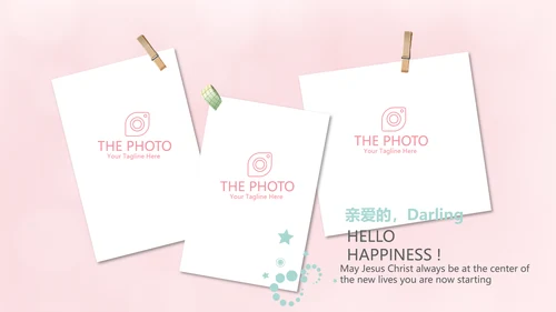 粉色公司员工生日会电子相册动态PPT模板