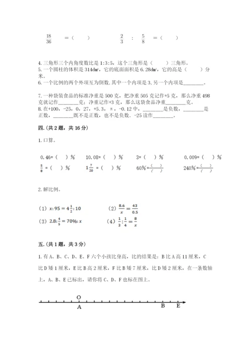 苏教版六年级数学小升初试卷（典优）.docx