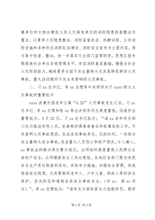 夏季消防安全检查工作专题报告材料.docx