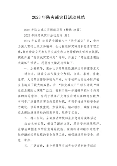 2023年防灾减灾日活动总结.docx