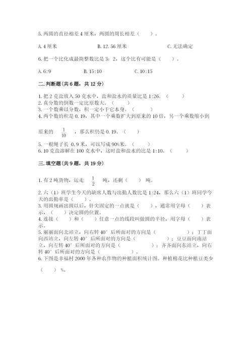 小学数学六年级上册期末考试试卷精品（易错题）.docx
