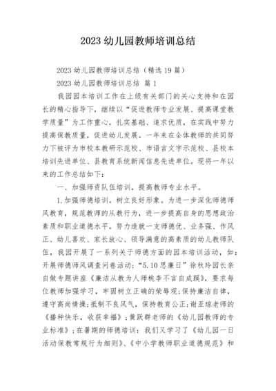 2023幼儿园教师培训总结.docx