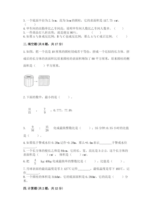 定西县六年级下册数学期末测试卷（精练）.docx