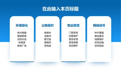 四项-蓝色渐变PPT纯文字