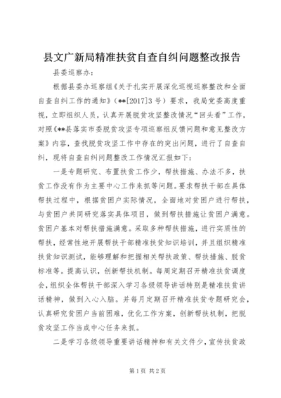 县文广新局精准扶贫自查自纠问题整改报告.docx