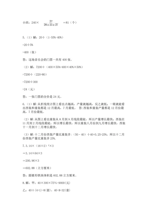 六年级小升初数学应用题50道及参考答案（精练）.docx