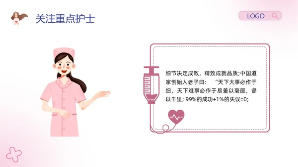 粉紫卡通护理安全质量管理PPT模板宣传PPT动态PPT安全教育