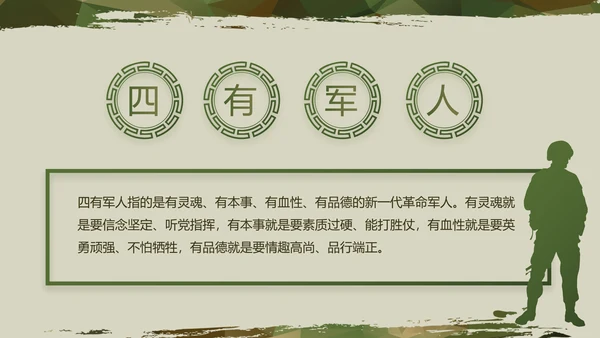 迷彩风八一军事部队年终述职报告动态PPT模板