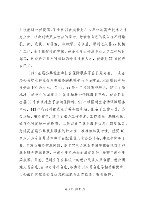 县就业专项资金使用管理情况自查报告 (3).docx