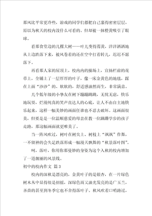 2022初中的校园作文集合十篇1