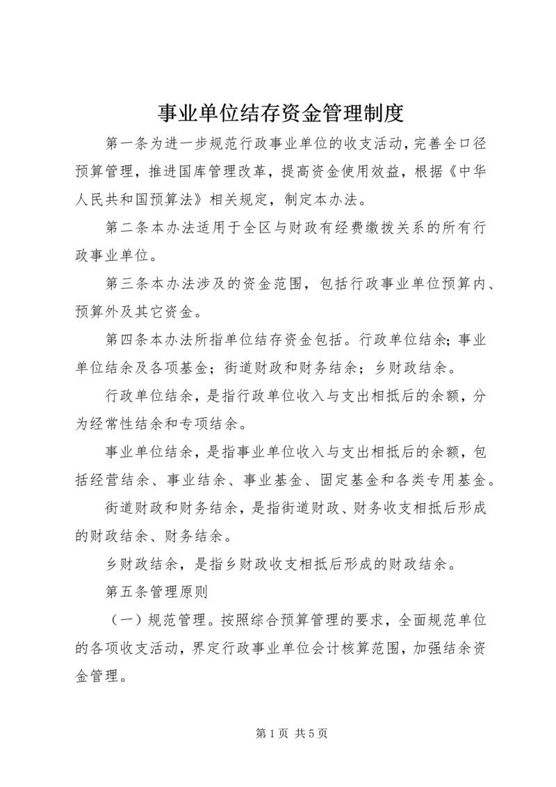 事业单位结存资金管理制度.docx