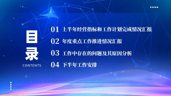 蓝色渐变科技视频年终工作总结激励大会PPT年中总结年会
