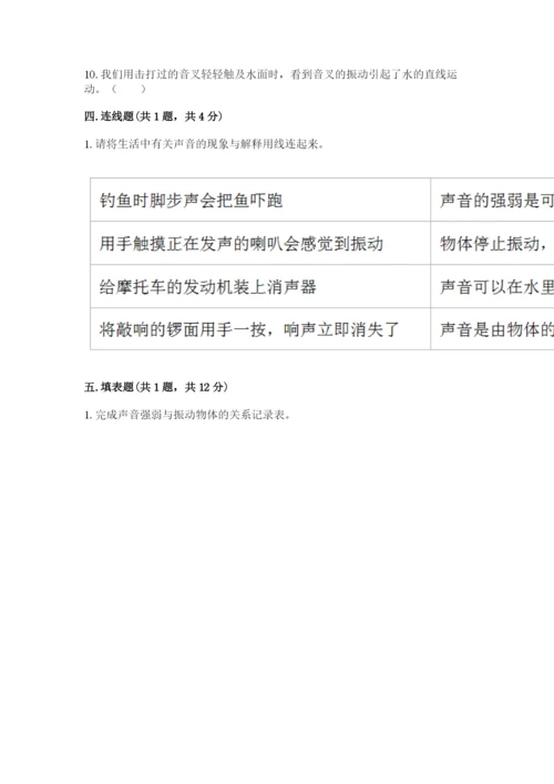 教科版科学四年级上册第一单元《声音》测试卷精品（易错题）.docx