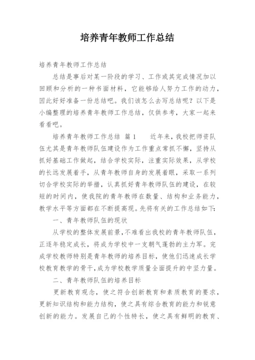 培养青年教师工作总结.docx
