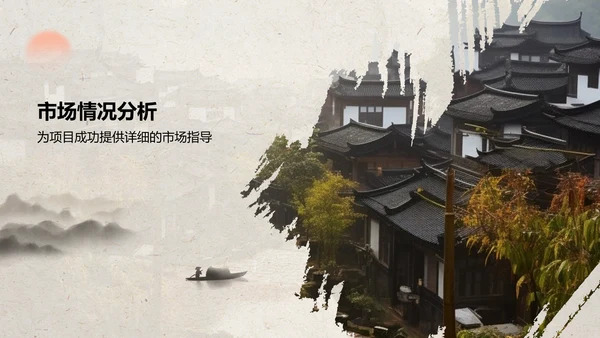绿色复古风文化旅游商业计划书PPT模板