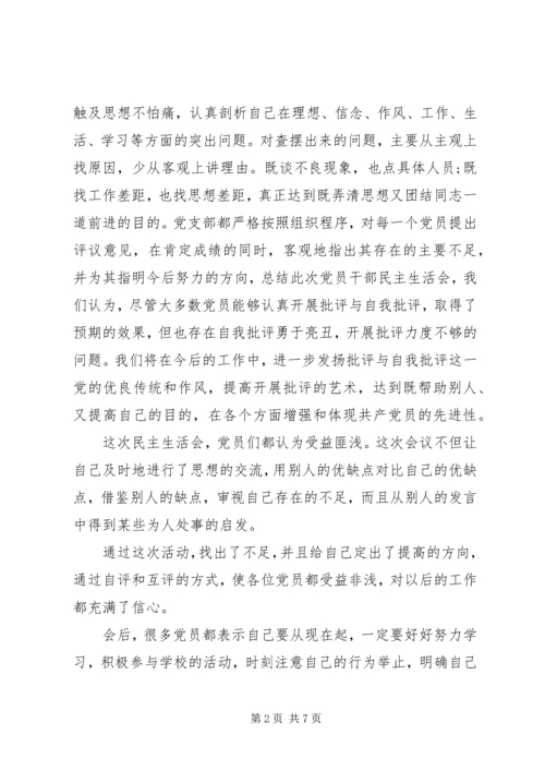 党支部民主生活会小结.docx