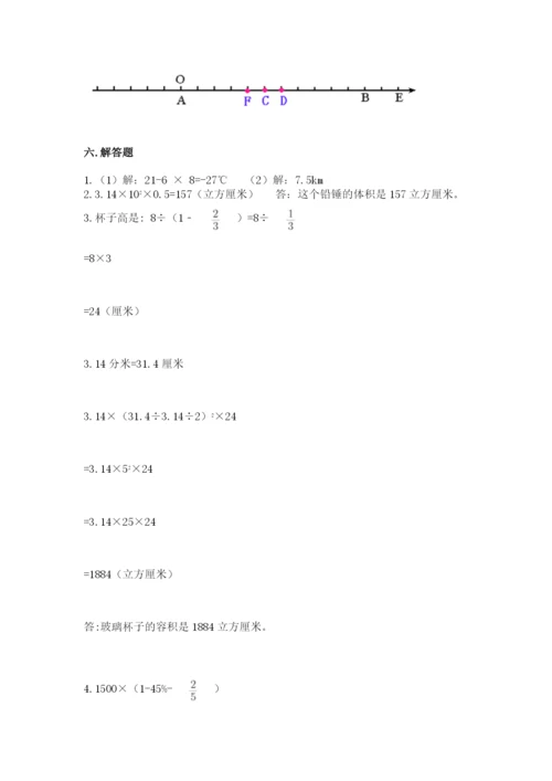 沪教版小学数学六年级下册期末检测试题附答案（突破训练）.docx