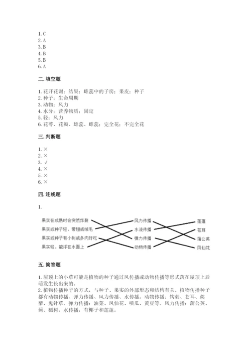 教科版四年级下册科学第一单元《植物的生长变化》测试卷精品【有一套】.docx