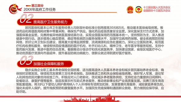 两会政府工作报告通用PPT党课模板