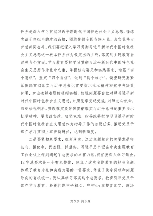 在“不忘初心、牢记使命”主题教育专项整治调度会上的讲话 (4).docx