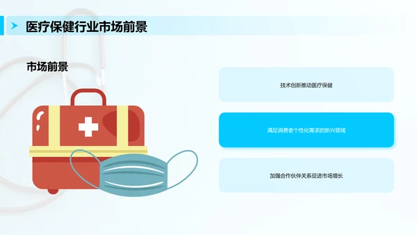 蓝色商务现代医疗保健行业年终总结PPT模板