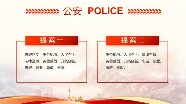 红色大气公安警察工作汇报动态PPT