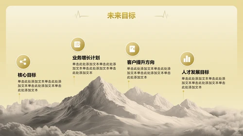 黄色商务风通用行业年终总结PPT模板