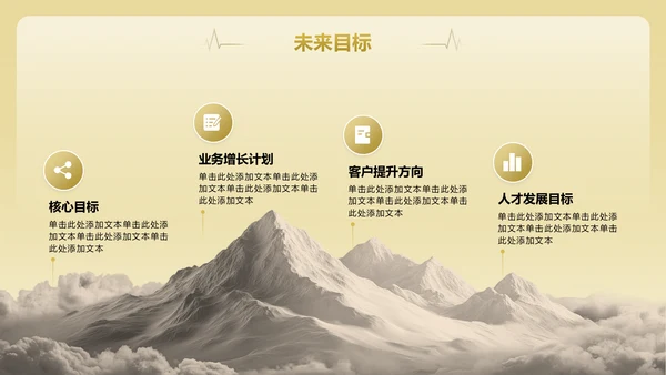 黄色商务风通用行业年终总结PPT模板