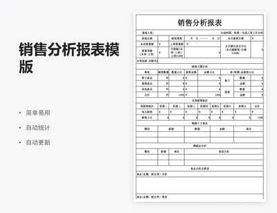 销售分析报表模版