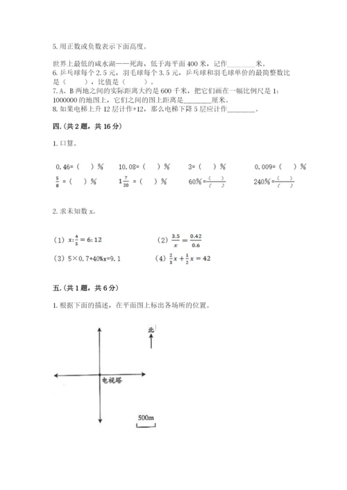 小学六年级数学摸底考试题附参考答案【满分必刷】.docx