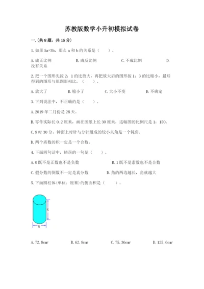 苏教版数学小升初模拟试卷（能力提升）.docx