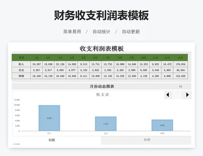 财务收支利润表模板