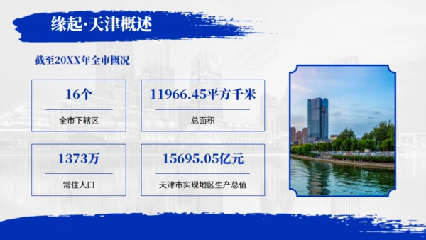 天津旅游介绍魅力之都天津通用PPT模板
