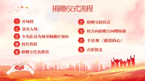 红色水彩爱心传递心心相连爱心公益活动主题PPT