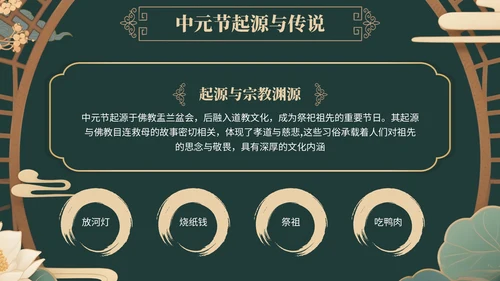 绿色中国风中元节活动策划与营销策略