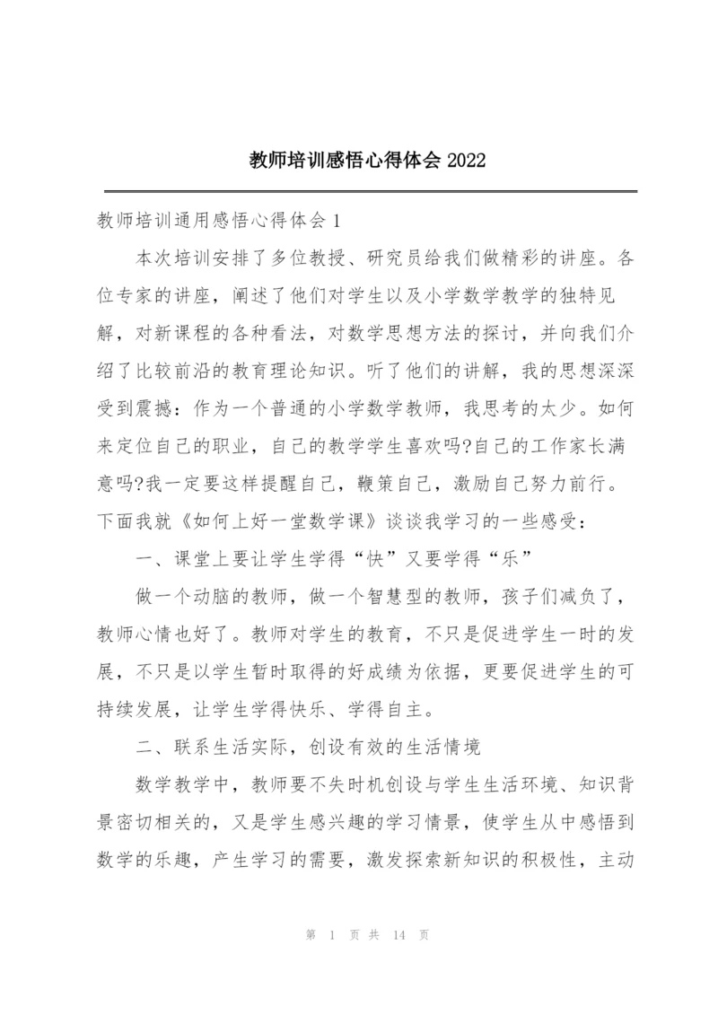 教师培训感悟心得体会2022.docx