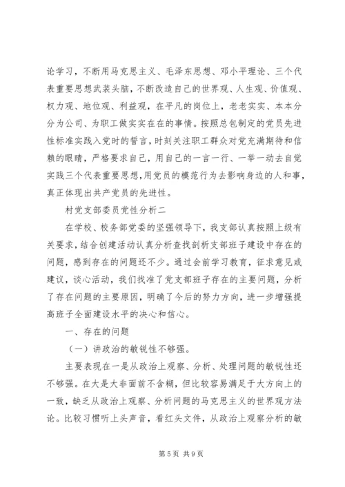村党支部委员党性分析.docx