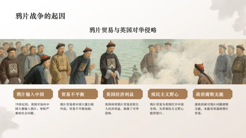 橙色复古风林则徐虎门销烟与民族气节PPT模板