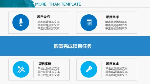 蓝色水彩水墨商务通用PPT模板