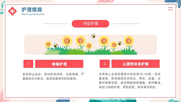 简约插画风急性心肌梗死病人的护理医疗健康护士培训PPT
