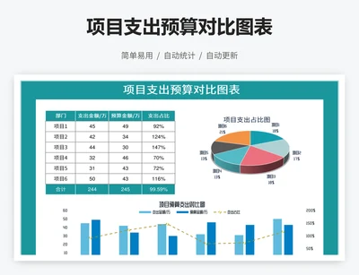 项目支出预算对比图表