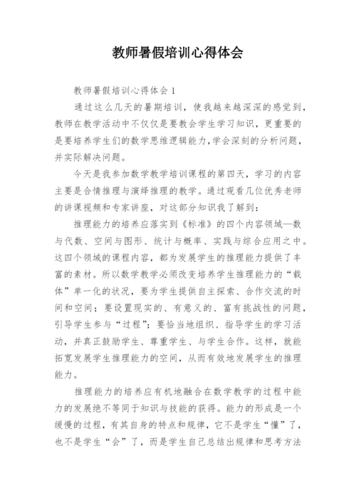 教师暑假培训心得体会.docx