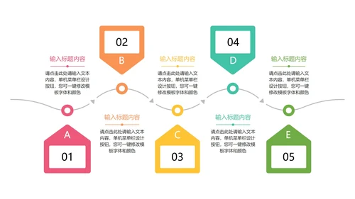 一键改色并列通用关系图PPT模板