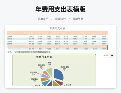 年费用支出表模版